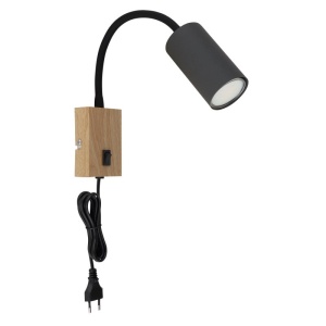 Aplica de perete cu spot directionabil design modern Robby lemn 57724 universul-luminii.ro
