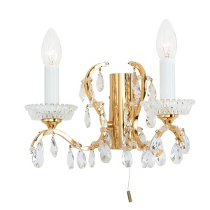 Aplica de perete de lux cristal Scholer Hirohito 2L 24K gold plated 99694 universul-luminii.ro