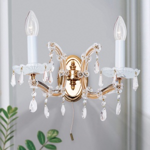 Aplica de perete de lux cristal Swarovski Maria Theresia-A 2L 24K gold plated 200284 universul-luminii.ro