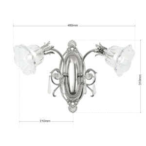 Aplica de perete design clasic LA BOHEME 2L, argintiu antic - Img 7