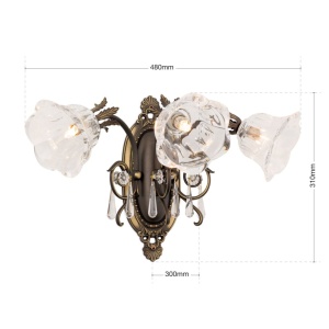 Aplica de perete design clasic LA BOHEME 3L, patina veche 163754 universul-luminii.ro
