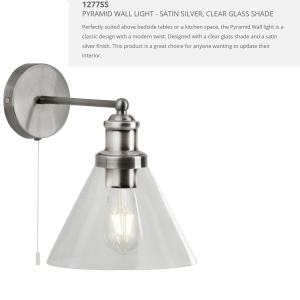 Aplica de perete design clasic Pyramid silver satin 1277SS SRT 577324 universul-luminii.ro