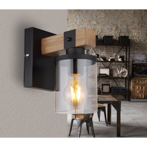 Aplica de perete design industrial Lila negru, maro 134524 universul-luminii.ro
