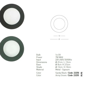 Aplica de perete design modern decorativ GYPSUM verde 153644 universul-luminii.ro