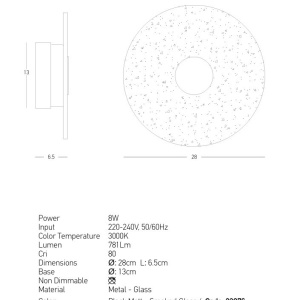 Aplica de perete design modern LED DECO negru/ gri fumuriu 151974 universul-luminii.ro