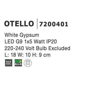 Aplica de perete design modern Otello alb - Img 3