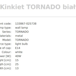 Aplica de perete design modern Tornado alb - Img 2