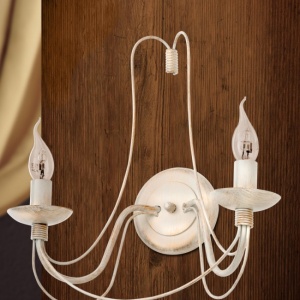 Aplica de perete design rustic cu 2 brate Vela, ivory 198784 universul-luminii.ro