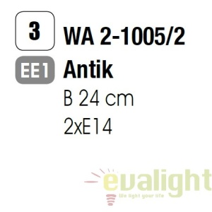 Aplica de perete design rustic Giovanni WA 2-1005/2 Antik OR - Img 3