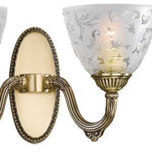 Aplica de perete din alama 2 brate design italian 6252 102274 universul-luminii.ro