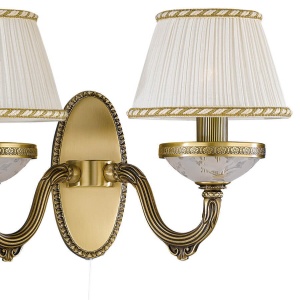 Aplica de perete din alama 2 brate design italian 6402 102054 universul-luminii.ro