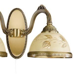 Aplica de perete din alama cu sticla decorata design italian II 6208 72714 universul-luminii.ro