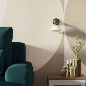 Aplica de perete din alama si sticla design vintage Sofia - Img 14