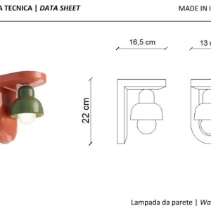 Aplica de perete din ceramica design italian realizata manual BERIMBAU 216214 universul-luminii.ro