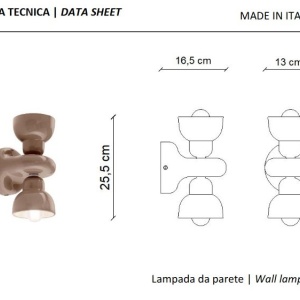Aplica de perete din ceramica design italian realizata manual BERIMBAU 216224 universul-luminii.ro