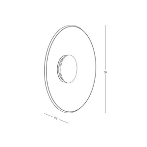 Aplica de perete din sticla diametru 50cm, LED Smoked Glass - Img 6