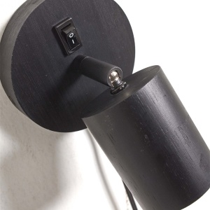 Aplica de perete eco din bambus Java dia.12x2,5cm, black 120944 universul-luminii.ro