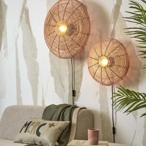 Aplica de perete eco din ratan Tanami disc S, nat 213734 universul-luminii.ro