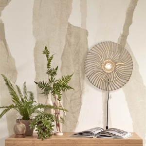 Aplica de perete eco din ratan Zanzibar flat 40cm S, white 121494 universul-luminii.ro