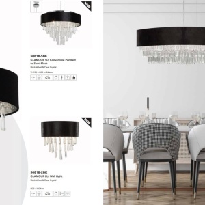 Aplica de perete eleganta cu abajur din catifea si cristale Glamour 2Lt 221464 universul-luminii.ro