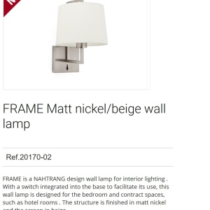 Aplica de perete eleganta design clasic FRAME nickel/bej 91914 universul-luminii.ro