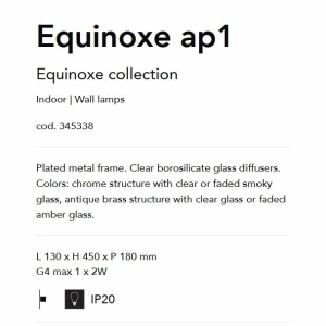 Aplica de perete EQUINOXE AP1 crom/ faded smoky 164504 universul-luminii.ro