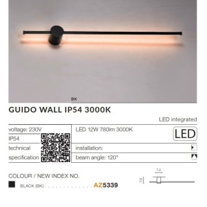 Aplica de perete exterior cu iluminat arhitectural IP54 LED GUIDO 122484 universul-luminii.ro