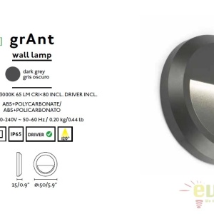 Aplica de perete exterior cu iluminat LED, GRANT-R 70656 51804 universul-luminii.ro