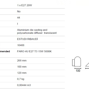 APLICA de perete exterior cu protectie IP44, BIRD neagra 75511 49504 universul-luminii.ro