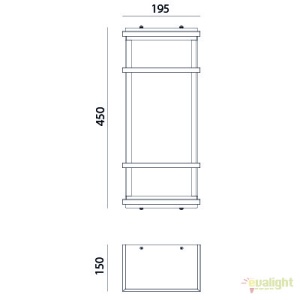 Aplica de perete exterior cu protectie IP55, Quadro Grande 50134 universul-luminii.ro