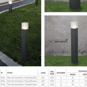 Aplica de perete exterior cu senzor de miscare Outdoor 2581GY SRT 185414 universul-luminii.ro