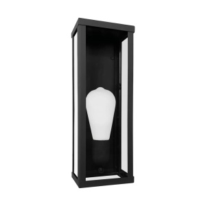 Aplica de perete exterior din otel negru Lantern
