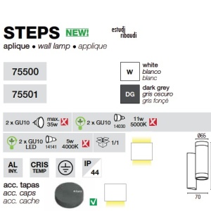 Aplica de perete exterior IP44 Steps 75501 52754 universul-luminii.ro