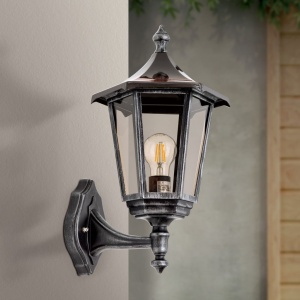 Aplica de perete exterior stil clasic IP43 Hermine AL 11K/82540/A schwarz-silber/aufwarts OR - Img 5