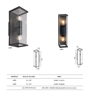 Aplica de perete iluminat exterior clasic IP54 MERIBEL 2L 136084 universul-luminii.ro