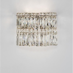Aplica de perete LED crom, cristale sticla NUVIA 628804 universul-luminii.ro