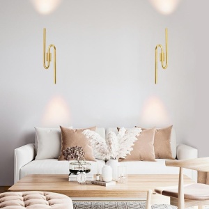 Aplica de perete LED design decorativ up/down auriu - Img 9
