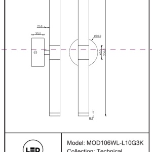 Aplica de perete LED design high-tech minimalist Axis 100644 universul-luminii.ro