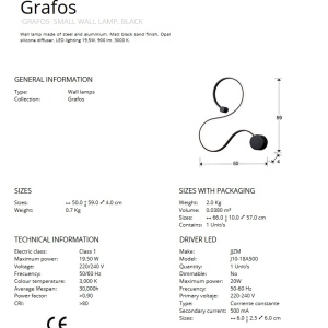 Aplica de perete LED design modern decorativ Grafos negru SV-227117 75374 universul-luminii.ro