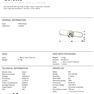 Aplica de perete LED design ultra-modern Colette. crom SV-787024 - Img 5
