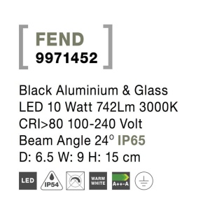 Aplica de perete LED moderna pentru iluminat exterior IP65 FEND II 190694 universul-luminii.ro