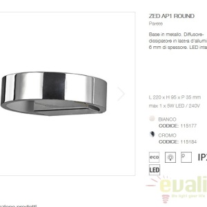 Aplica de perete LED moderna ZED AP1 ROUND CROMO 115184 60574 universul-luminii.ro
