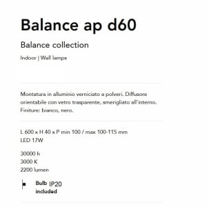 Aplica de perete Led orientabila Balance ap d60 neagra - Img 3