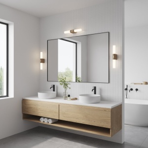 Aplica de perete LED pentru baie IP44 Helva double basic Nature 133304 universul-luminii.ro