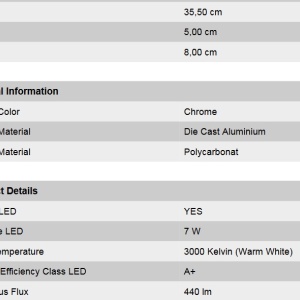 Aplica de perete LED pentru oglinda baie, IP44 Argo 35cm Soff 3-477 chrom OR 45114 universul-luminii.ro