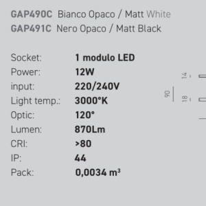 Aplica de perete LED pentru oglinda baie IP44 One negru 149854 universul-luminii.ro