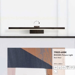 Aplica de perete LED pentru oglinda sau tablou Rhodes negru, L-60cm 136424 universul-luminii.ro