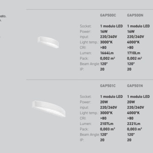 Aplica de perete lumina ambientala LED GAP ARCO L-28cm, 3000K 149864 universul-luminii.ro