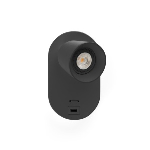 Aplica de perete minimalista CORB USB C neagra - Img 5