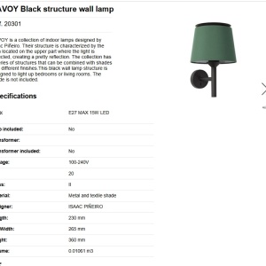 Aplica de perete moderna design elegant SAVOY negru/negru 84054 universul-luminii.ro